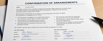 confirmation of arrangements ir35