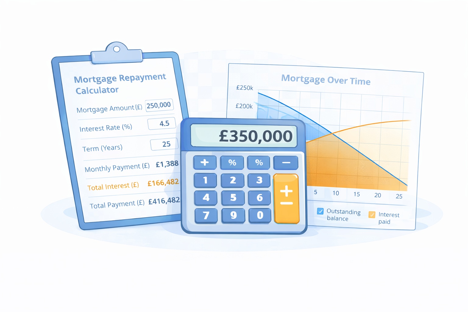contractor mortgage repayment calculaltor over time